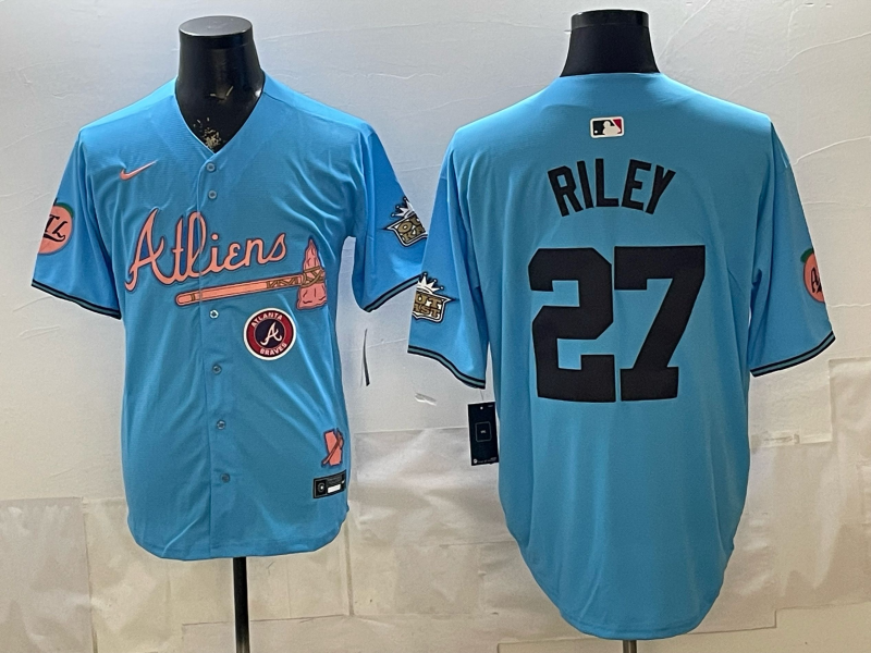 Men Oakland Athletics #27 Riley blue Nike 2025 MLB Jersey 0414002->oakland athletics->MLB Jersey
